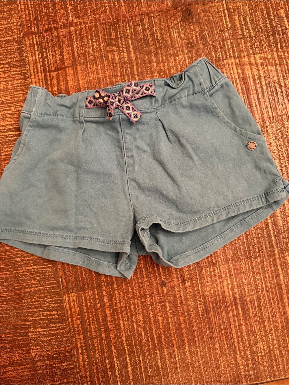Roxy Light Blue High Waist Drawstring Shorts